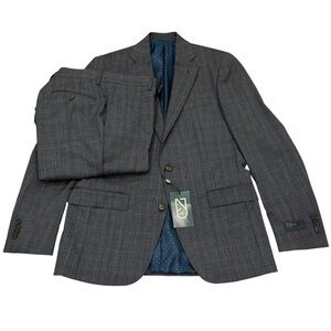 Ted Baker London No Ordinary Joe Jake Wool Suit Grey Black Glen Check 40REG 34W